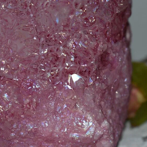 Large OOAK Pink Dyed Natural Aura Quartz Crystal Cluster - witchy mystical decor